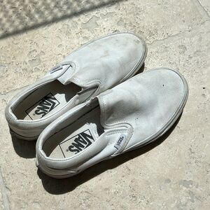 White slip on vans